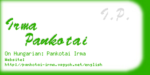 irma pankotai business card